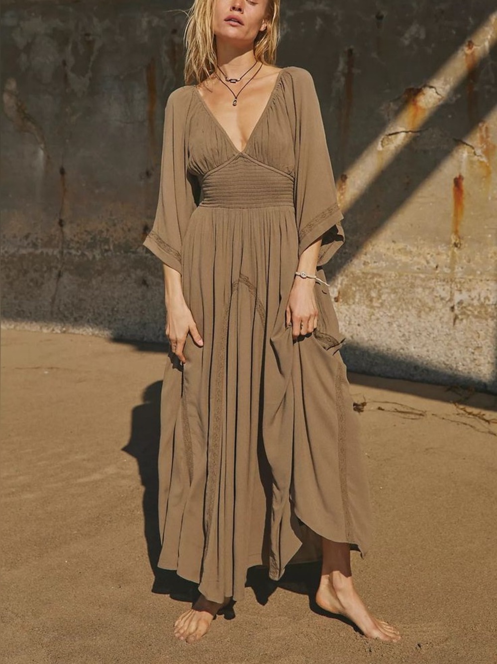 IN SEARCH OF Free People Dixie Maxi Dress in Green Size XS